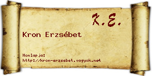 Kron Erzsébet névjegykártya